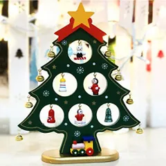 クリスマスツリー クリスマス 飾り オーナメント 木製 クリスマスツリー サンタクロース スノーマン 卓上 置物 北欧 クリスマス雑貨 テーブル オブジェ 部屋 インテリア 玄関 棚 ディスプレ 吊り下げ 人形付き クリスマスプレゼント ギフト 装飾品