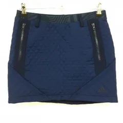 【美品】アディダス スカート ネイビー キルティング ジップポケット レディース L ゴルフウェア adidas