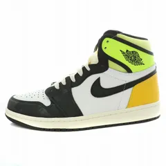 ナイキ NIKE AIR JORDAN 1 RETRO HIGH VOLT GOLD エアジョーダン1 レトロ スニーカー タグ付き 26.5cm 白 ホワイト 黒 ブラック 555088-118 /MW ■GY18