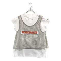 中古 レディース パーリーゲイツ PEARLY GATES 半袖シャツ 1(M) 白×グレー 襟付き 重ね着風