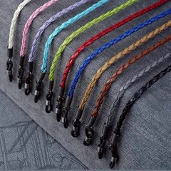 メガネチェーン グラスコード 落下防止 紛失防止 合皮  ブラック ホワイト グレー ブラウン レッド ブルー グリーン ピンク パープル メガネストラップ 色多数