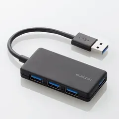エレコム USBHUB3.0 コンパクト バスパワー 4ポート ブラック U3H-A416BBK （1点）