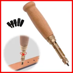 便利 静か 穴あけ 穴あけ 穴あけ 工具 穴あけ 1.5/2/2.5/3/3.5/4mm 6サイズパンチヘッド 手つくり スクリュー 革 道具 スクリューポンチ ベルト穴あけパンチ DIYレザーツール ベルト レザークラフト