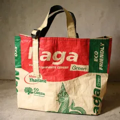 【大きいバッグ】リサイクルトートバッグ　セメント袋のリメイク　タイ製（90100162）