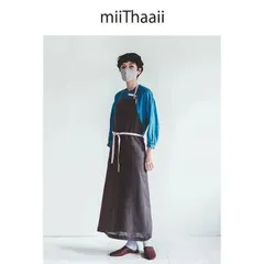 リネン【アリシャエプロン】チャコールグレー　miiThaaii【新品】のサムネイル