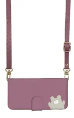 iPhone 16 Pro ケース 手帳型 アイフォン16プロ スマホケース スマホショルダー レザー ストラップ クマ テディベア  かわいい 調節可能 130cm  カラー05