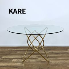 【引取限定】KARE モレキュラーゴールド Φ120cm ダイニングテーブル