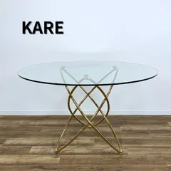 h*s様 【期間限定】KARE 円形ガラスダイニングテーブル モレキュラーゴール モレキュラーゴールド O120cm ダイニングテーブル - ダイニング