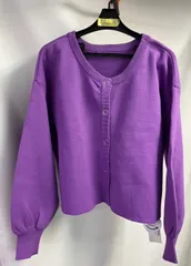 レトロガール　パープル　紫　ニット　カーディガン　新品未使用　2way