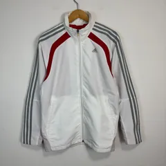 adidas アディダス 3ストライプトラックジャージ トラックジャケット メンズ ホワイト レッド 古着 ストリート