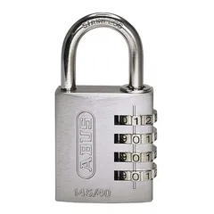 【新品未使用品】日本ロックサービス(Nihon Lock Service) ABUS ナンバー可変式南京錠 145IB シルバー 0