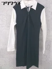 ◇ PLST プラステ バイカラー 長袖 膝丈 ワンピース サイズ2 ブラック レディース 【中古】 【1002802372650】
