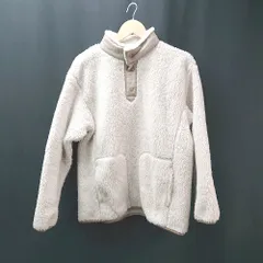 ◇ UNIQLO whitemountaineering フリース プルオーバー 冬物 ハーフボタン 長袖 ジャケット サイズM ホワイト レディース E  【1309250024712】