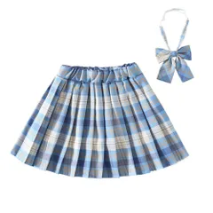 ☆ タイプC ☆ 130cm ☆ キッズ プリーツ スカート リボンタイ 2点セット gsk6027 女の子 キッズ プリーツスカート スクールスカート ミニスカート スカート ボトムス チェック柄 子供 子ども 卒業式 入学式 リボンタイ 2点セット