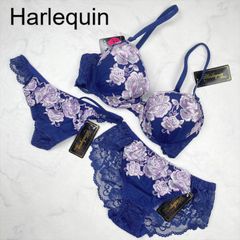 【新品タグ付き】Harlequin　ハラークイン　ブラジャー　D70　ショーツ　Tバック　M　ランジェリー　下着　プレゼント　ギフト　レース　刺繍