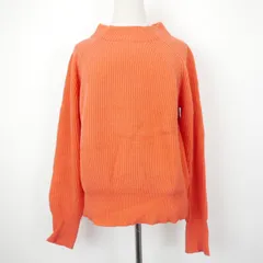 Adam et Rope アダム エ ロペ アクリル コットン ボトルネック 畦 ニット プルオーバー ORANGE F