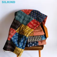 マルチクロス　グドリ　パッチワーク　刺し子刺繍　約152×230cm　インド綿　9種類