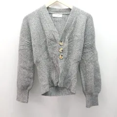 ◇ me+em select セーター ニット 羽織り 秋冬向け フロントボタン 長袖 カーディガン サイズFREE グレー レディース E  【1309040084896】