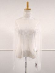 新品未使用 near.nippon 25ss チュールレース ハイネック プルオーバー ニアーニッポン ホワイト 224-25