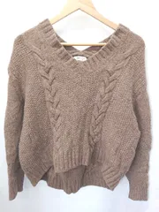 ◇ ⊇ Spick and Span スピック＆スパン ケーブルニット Vネック 長袖 セーター 表記なし ブラウン レディース E  【1409250034282】