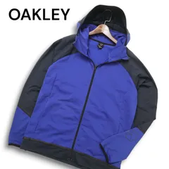 OAKLEY オークリー 通年 ポリ100％★ ストレッチ 切替 ジップ フーディー パーカー Sz.L　メンズ ゴルフ 青 ネイビー