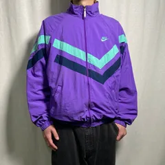 90年代 NIKE ナイキ 銀タグ ナイロンジャケット トラックジャケット アシンメトリー 切り替えデザイン  メンズL相当 