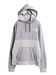 【お得なクーポン配布中!】 ノースフェイス プリント フード パーカー メンズ M 程/ プルオーバー ストレッチ ジャージ 素材 裏起毛 アウトドア ツートン トレーナー