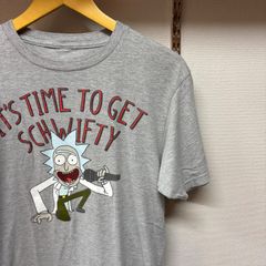 古着 M Tシャツ RICK AND MORTY リック・アンド・モーティー リック・サンチェス クルーネック グレー