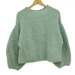 ミスティウーマン ニット セーター 長袖 ストレッチ ブランド トップス レディース Fサイズ グリーン系 mystywoman 【中古】