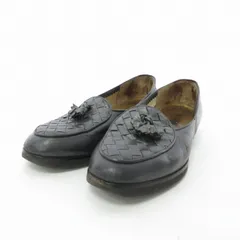 ボッテガヴェネタ BOTTEGA VENETA タッセルローファー レザーシューズ スリッポン 編込み グレー 灰色 約22cm 0205のサムネイル