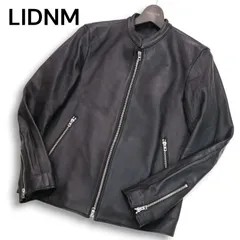 LIDNM リドム 秋冬 羊革★ リアル ラム レザー シングル ライダース ジャケット Sz.S メンズ 黒