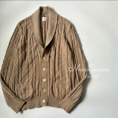 Mc LAUREN / コットンナイロン　ケーブル　ショールカラー　カーディガン