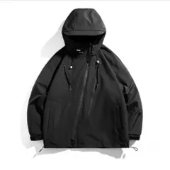 ☆ ブラック ☆ L ☆ ウィンドブレーカー メンズ レディース ウィンドブレーカー レディース マウンテンパーカー ジャンパー ジップパーカー アウター ジャケット ボリュームネック メンズ ユニセックス カジュアル シンプル 無地 おしゃれ かわいい