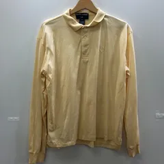 RALPH LAUREN POLO SPORT 90年代 ラルフローレンポロシャツ 長袖ポロシャツ 3つボタン ロゴ刺繡 90's ペルー製 メンズ L イエロー