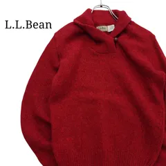 【80s】L.L.Bean エルエルビーン ショールカラーニット ヴィンテージ USA製 レッド レディース古着