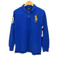 ポロバイラルフローレン Polo by RALPH LAUREN ビッグポニー 刺繍 長袖 ポロ シャツ レディース  L(14-16) 160/80