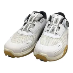 中古 プーマ PUMA ゴルフシューズ  24cm ホワイト シャドウキャットニトロ ディスク スパイクレス シンプル [311833]