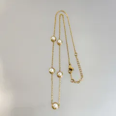 スワロフスキーパール ステーションネックレス サージカルステンレス【stn18】