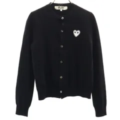 PLAY COMME des GARCONS プレイコムデギャルソン 日本製 ウール 長袖 カーディガン L ブラック系 ニット レディース 古着