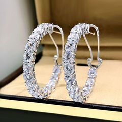 証明書付き】【ほぼ新品】スワロフスキー フープピアス オクタゴン