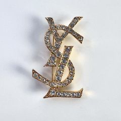 極美品 箱付✨イヴサンローラン YSL ブローチ ラインストーン