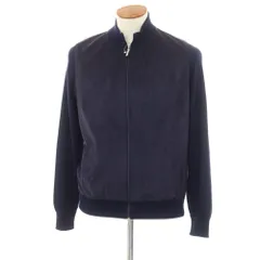 【中古】グランサッソ GRAN SASSO コットン フェイクスエード ジップアップ カーディガン ネイビー【サイズ48】【メンズ】のサムネイル