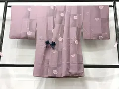 平和屋着物＃道中着　舞花文　金彩　鬼しぼ縮緬　ロング丈　正絹　逸品　CAAT5945id