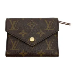 ルイヴィトン LOUIS VUITTON ポルトフォイユ ヴィクトリーヌ 三つ折り財布 モノグラム キャンバス M62472 ブラウン RFID ユニセックス【中古】