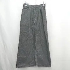 ◇ Θ COMME CA ISM コムサイズム スリット加工 デニム生地 ロング丈 フレア スカート サイズM ブラック レディース E  【1412260034135】