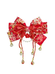 『在庫処分』 お祭り 七五三 ヘアピン 着物 成人式 振袖 かわいい 花柄 卒業式 蝶結び つまみ細工 夏祭り ヘアアクセサリー キッズ レディース 花火大会 手作り 和服 和装 (レッド) 浴衣 髪飾り