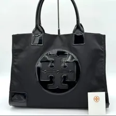 【美品】ToryBurch エラ デカロゴ トートバッグ ナイロン エナメル