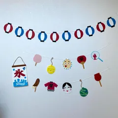 早期割引中【ハンドメイド】お祭り　夏祭り　納涼祭　壁面飾り　縁日飾り　ガーランド