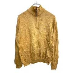 TOMMY HILFIGER ニット セーターSサイズ トミーヒルフィガー ハーフジップ ベージュ 古着卸 アメリカ仕入 t2411-3133