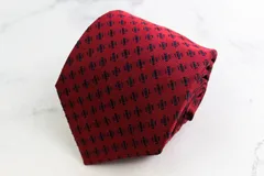 シャルル・ジョルダン ブランド ネクタイ シルク 小紋柄 総柄 PO メンズ レッド CHARLES JOURDAN 【中古】